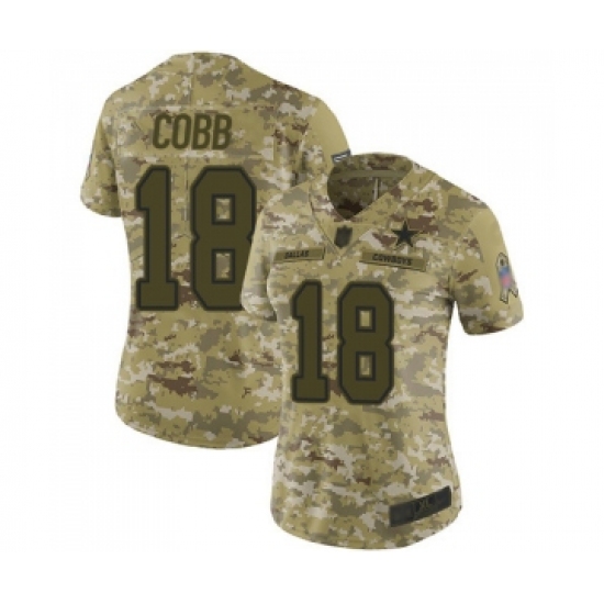 Women's Dallas Cowboys 18 Randall Cobb Limited Camo 2018 Salute to Service Football Jersey