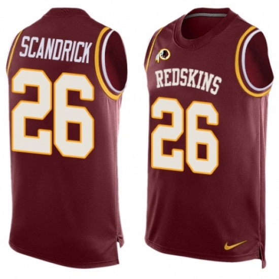 Men's Nike Washington Redskins 26 Orlando Scandrick Limited Red Player Name & Number Tank Top NFL Jersey