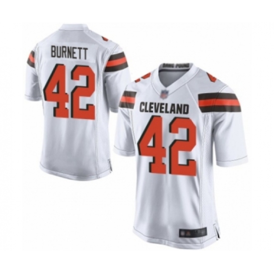 Men's Cleveland Browns 42 Morgan Burnett Game White Football Jersey