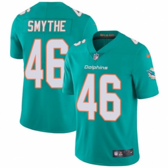 Youth Nike Miami Dolphins 46 Durham Smythe Aqua Green Team Color Vapor Untouchable Limited Player NFL Jersey