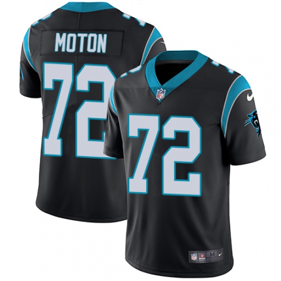 Men's Nike Carolina Panthers 72 Taylor Moton Black Team Color Vapor Untouchable Limited Player NFL Jersey