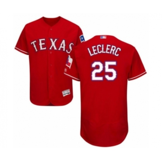 Men's Texas Rangers 25 Jose Leclerc Red Alternate Flex Base Authentic Collection Baseball Player Jersey