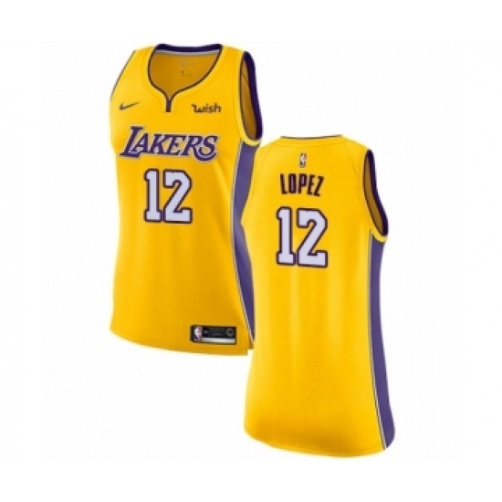 Women's Los Angeles Lakers 12 Vlade Divac Authentic Gold Home Basketball Jersey - Icon Edition