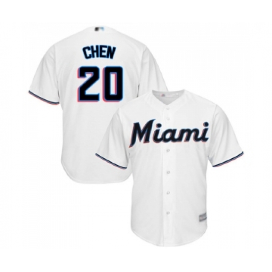 Youth Miami Marlins 20 Wei-Yin Chen Replica White Home Cool Base Baseball Jersey