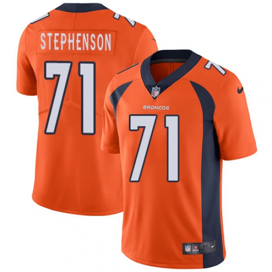 Men's Nike Denver Broncos 71 Donald Stephenson Orange Team Color Vapor Untouchable Limited Player NFL Jersey