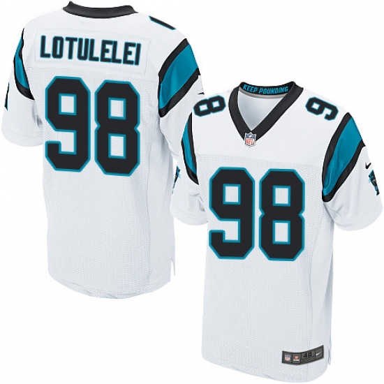 Men's Nike Carolina Panthers 98 Star Lotulelei Elite White NFL Jersey