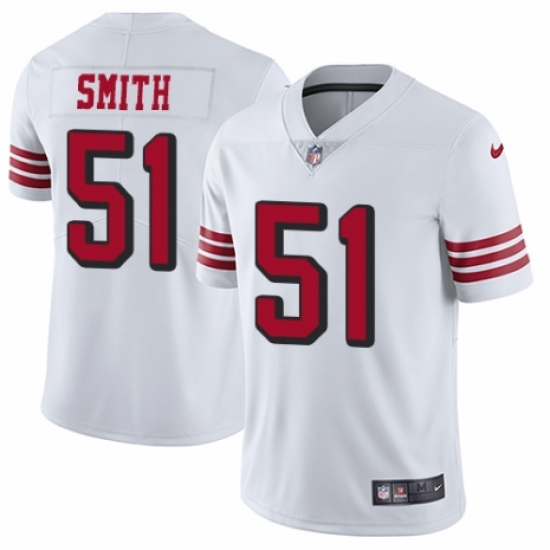 Men's Nike San Francisco 49ers 51 Malcolm Smith Limited White Rush Vapor Untouchable NFL Jersey