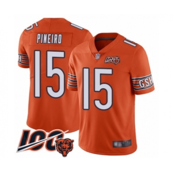 Youth Chicago Bears 15 Eddy Pineiro Orange Alternate 100th Season Limited Football Jersey