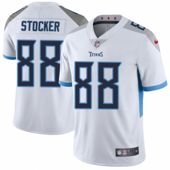 Men's Nike Tennessee Titans 88 Luke Stocker White Vapor Untouchable Limited Player NFL Jersey