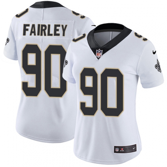 Women's Nike New Orleans Saints 90 Nick Fairley Elite White NFL Jersey