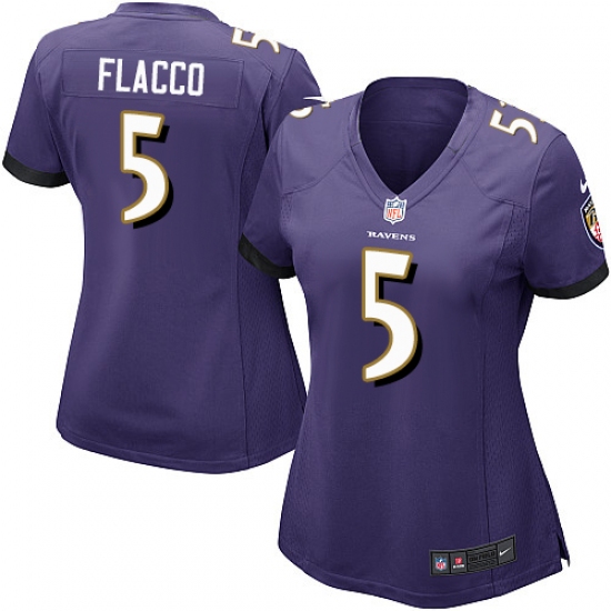 Women's Nike Baltimore Ravens 5 Joe Flacco Game Purple Team Color NFL Jersey