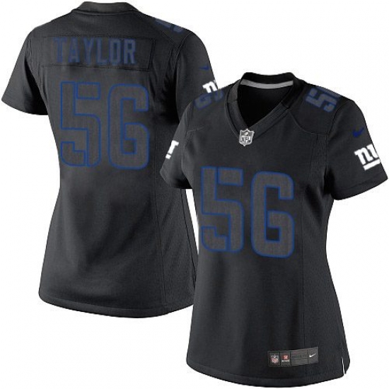 Women's Nike New York Giants 56 Lawrence Taylor Limited Black Impact NFL Jersey