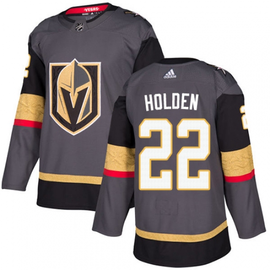 Men's Adidas Vegas Golden Knights 22 Nick Holden Premier Gray Home NHL Jersey