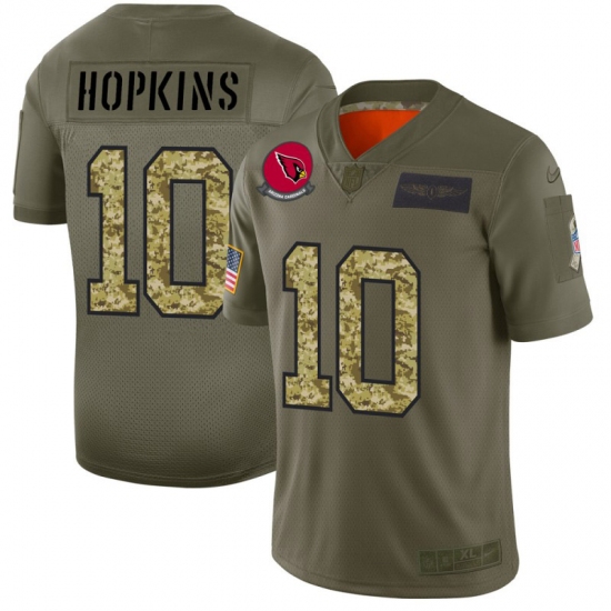 Men's Nike Arizona Cardinals 10 DeAndre Hopkins 2019 Olive Camo Salute To Service Limited NFL Jersey