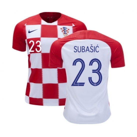 Croatia 23 Subasic Home Soccer Country Jersey