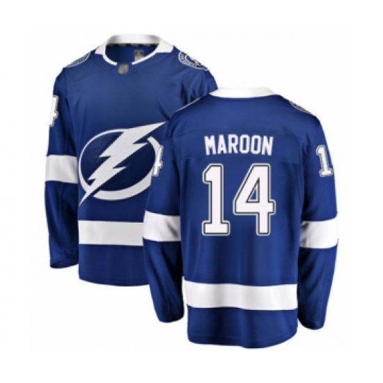 Men's Tampa Bay Lightning 14 Patrick Maroon Fanatics Branded Blue Home Breakaway Hockey Jersey