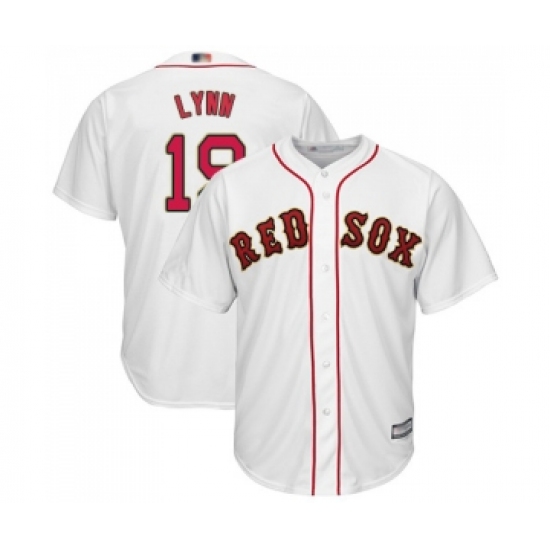 Youth Boston Red Sox 19 Fred Lynn Authentic White 2019 Gold Program Cool Base Baseball Jersey