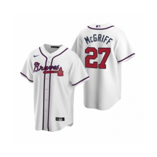 Men's Atlanta Braves 27 Fred McGriff Nike White 2020 Replica Home Jersey