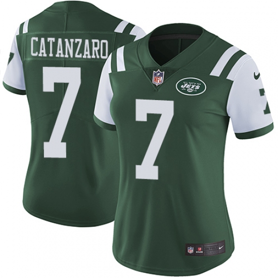 Women's Nike New York Jets 7 Chandler Catanzaro Elite Green Team Color NFL Jersey