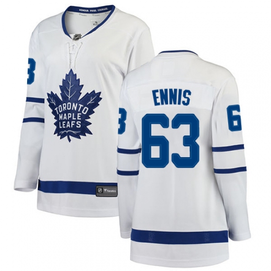 Women's Toronto Maple Leafs 63 Tyler Ennis Authentic White Away Fanatics Branded Breakaway NHL Jersey