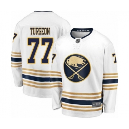 Men's Buffalo Sabres 77 Pierre Turgeon Fanatics Branded White 50th Season Breakaway Hockey Jersey