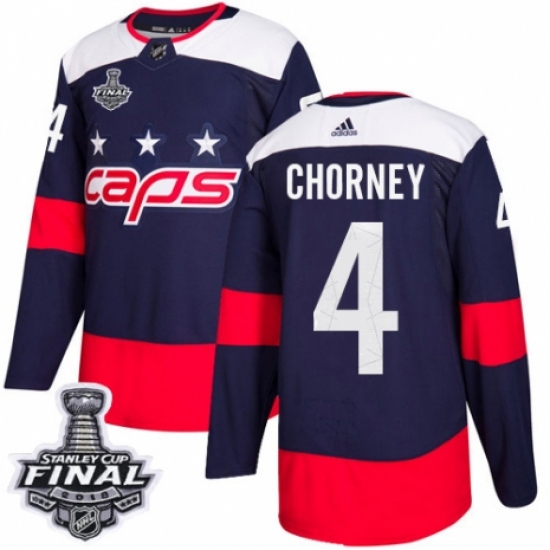 Men's Adidas Washington Capitals 4 Taylor Chorney Authentic Navy Blue 2018 Stadium Series 2018 Stanley Cup Final NHL Jersey