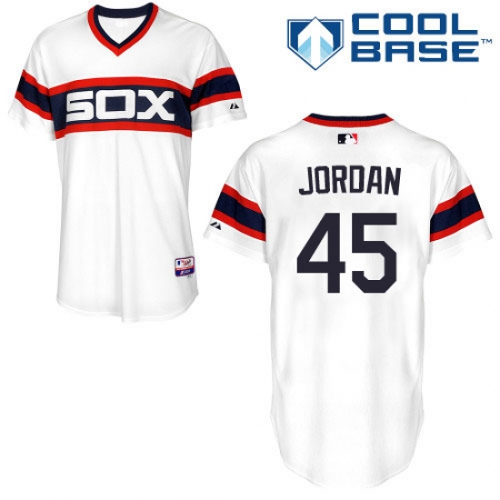 Men's Majestic Chicago White Sox 45 Michael Jordan Replica White 2013 Alternate Home Cool Base MLB Jersey