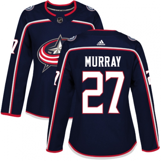 Women's Adidas Columbus Blue Jackets 27 Ryan Murray Authentic Navy Blue Home NHL Jersey