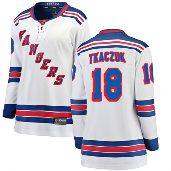 Women's New York Rangers 18 Walt Tkaczuk Fanatics Branded White Away Breakaway NHL Jersey