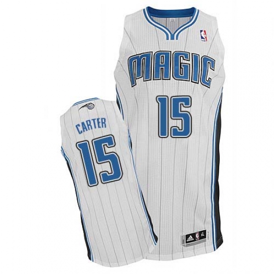 Men's Adidas Orlando Magic 15 Vince Carter Authentic White Home NBA Jersey