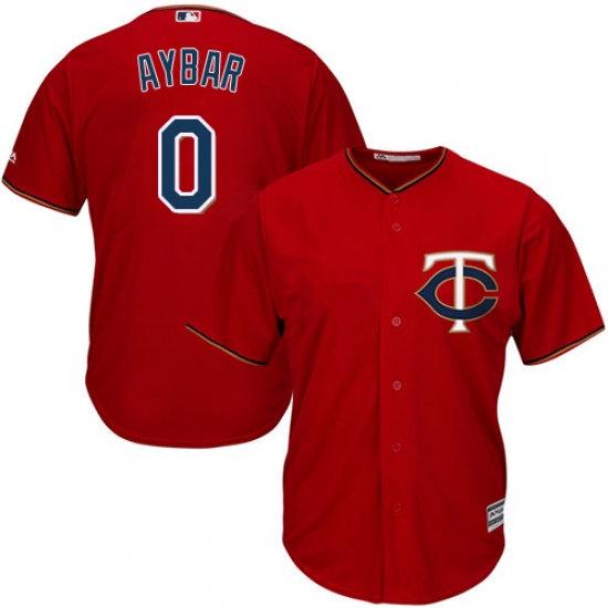 Youth Majestic Minnesota Twins 0 Erick Aybar Authentic Scarlet Alternate Cool Base MLB Jersey