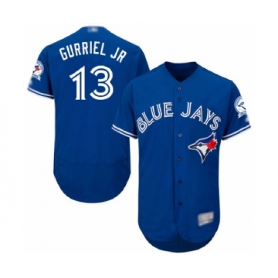 Men's Toronto Blue Jays 13 Lourdes Gurriel Jr. Blue Alternate Flex Base Authentic Collection Baseball Player Jersey