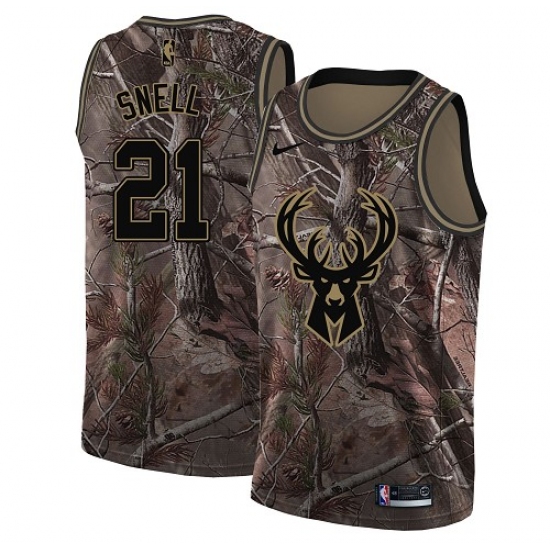 Women's Nike Milwaukee Bucks 21 Tony Snell Swingman Camo Realtree Collection NBA Jersey