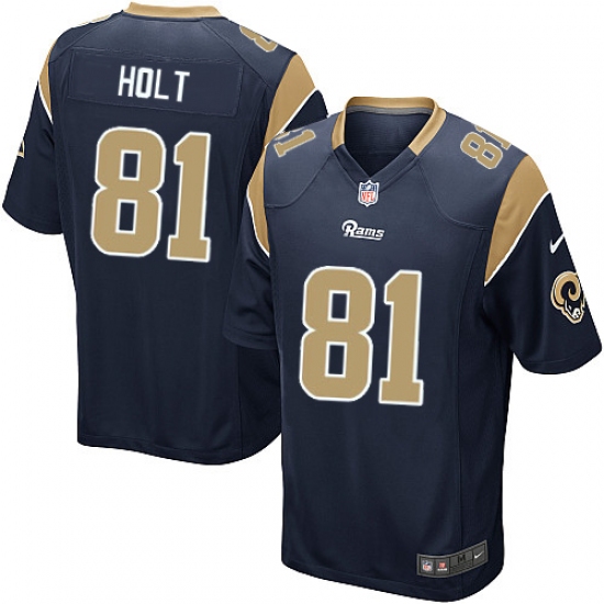 Men's Nike Los Angeles Rams 81 Torry Holt Game Navy Blue Team Color NFL Jersey