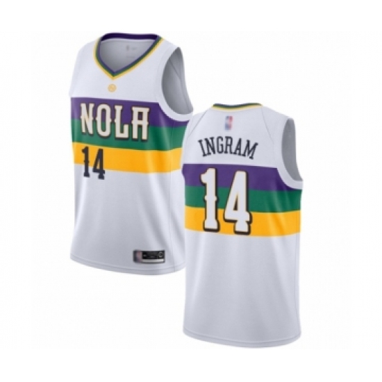 Women's New Orleans Pelicans 14 Brandon Ingram Swingman White Basketball Jersey - City Edition