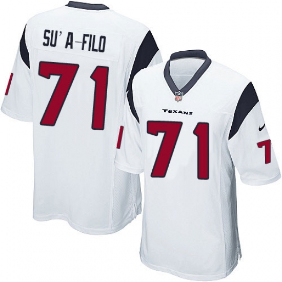 Men's Nike Houston Texans 71 Xavier Su'a-Filo Game White NFL Jersey