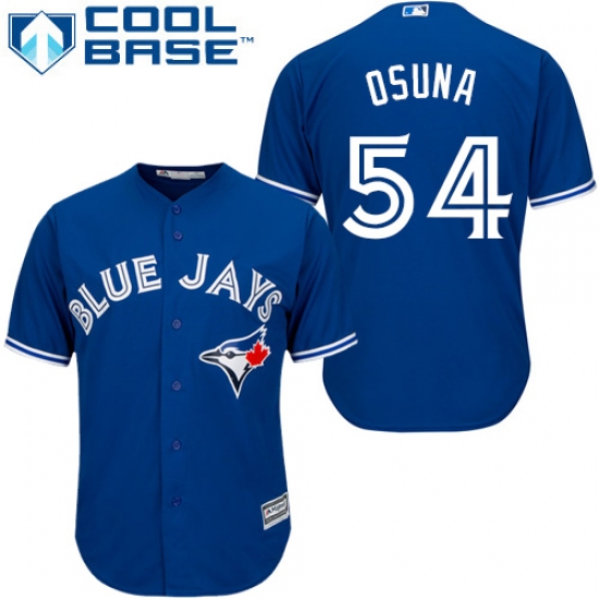 Men's Majestic Toronto Blue Jays 54 Roberto Osuna Replica Blue Alternate MLB Jersey