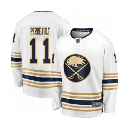 Men's Buffalo Sabres 11 Gilbert Perreault Fanatics Branded White 50th Season Breakaway Hockey Jersey