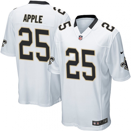 Men's Nike New Orleans Saints 25 Eli Apple Game White NFL Jersey