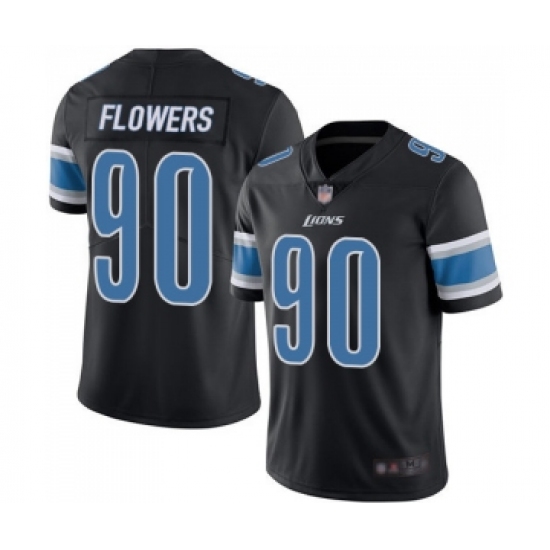 Youth Detroit Lions 90 Trey Flowers Limited Black Rush Vapor Untouchable Football Jersey