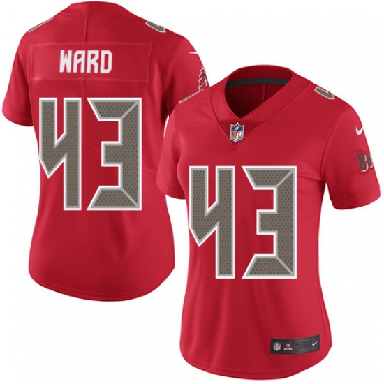 Women's Nike Tampa Bay Buccaneers 43 T.J. Ward Limited Red Rush Vapor Untouchable NFL Jersey