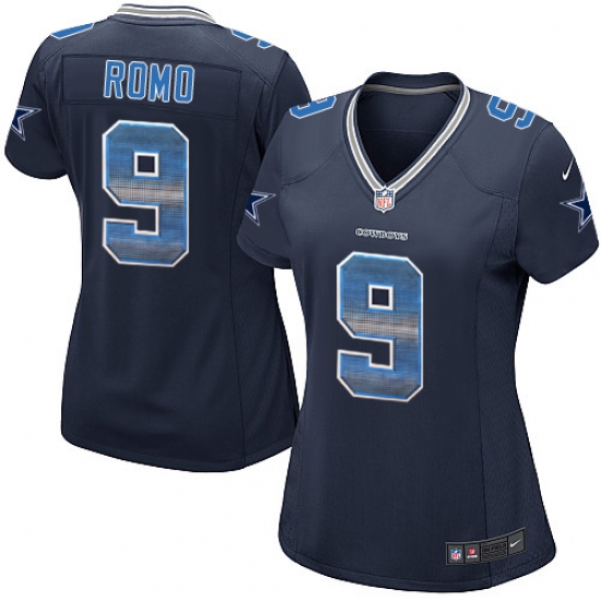 Women's Nike Dallas Cowboys 9 Tony Romo Limited Navy Blue Strobe NFL Jersey