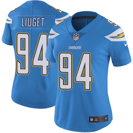 Women's Nike Los Angeles Chargers 94 Corey Liuget Elite Electric Blue Alternate NFL Jersey