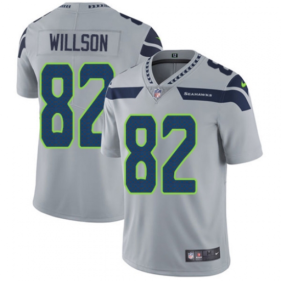 Men's Nike Seattle Seahawks 82 Luke Willson Grey Alternate Vapor Untouchable Limited Player NFL Jersey