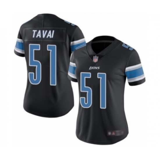 Women's Detroit Lions 51 Jahlani Tavai Limited Black Rush Vapor Untouchable Football Jersey