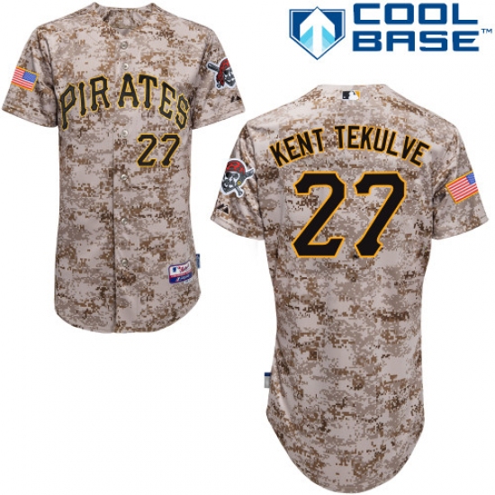 Men's Majestic Pittsburgh Pirates 27 Kent Tekulve Replica Camo Alternate Cool Base MLB Jersey