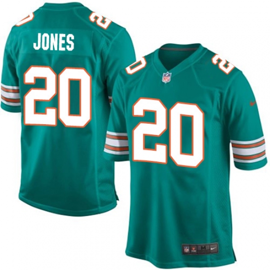 Men's Nike Miami Dolphins 20 Reshad Jones Game Aqua Green Alternate NFL Jersey