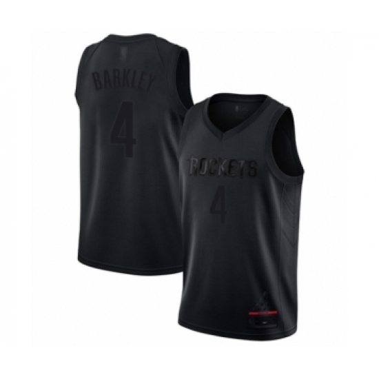 Men's Houston Rockets 4 Charles Barkley Swingman Black MVP Basketball Jersey