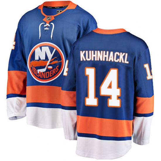 Men's New York Islanders 14 Tom Kuhnhackl Fanatics Branded Royal Blue Home Breakaway NHL Jersey