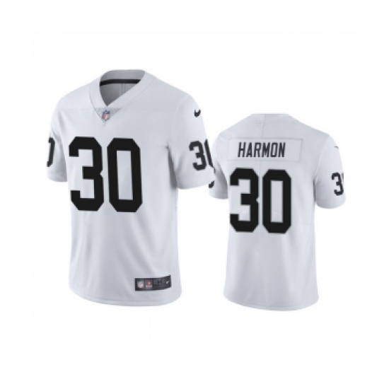 Men's Las Vegas Raiders 30 Duron Harmon White Vapor Untouchable Limited Stitched Jersey